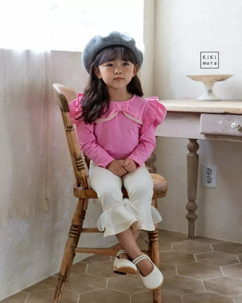 Kikimora - Korean Children Fashion - #toddlerclothing - Lovely Frill Tee - 2