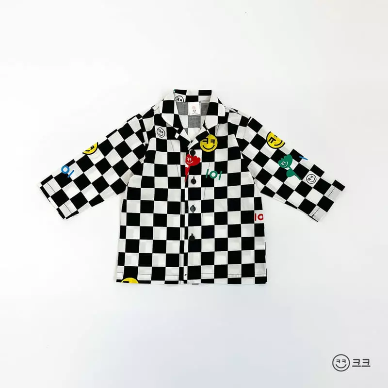 Kk - Korean Children Fashion - #childofig - Smile Checker Board Easywear - 6