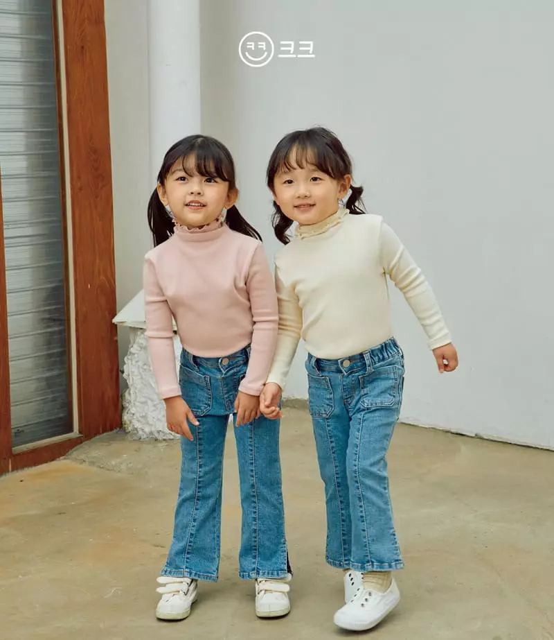 Kk - Korean Children Fashion - #childofig - Peach Turtleneck Tee - 5