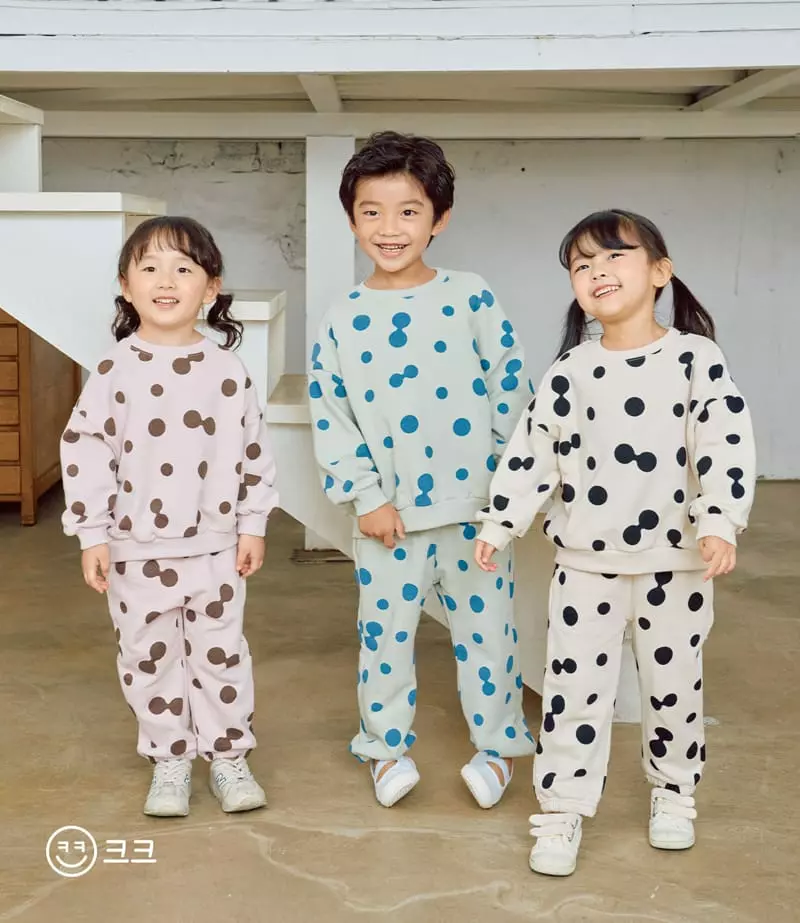 Kk - Korean Children Fashion - #childofig - Dot Top Bottom Set
