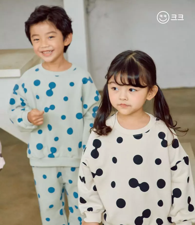 Kk - Korean Children Fashion - #childofig - Dot Top Bottom Set - 2