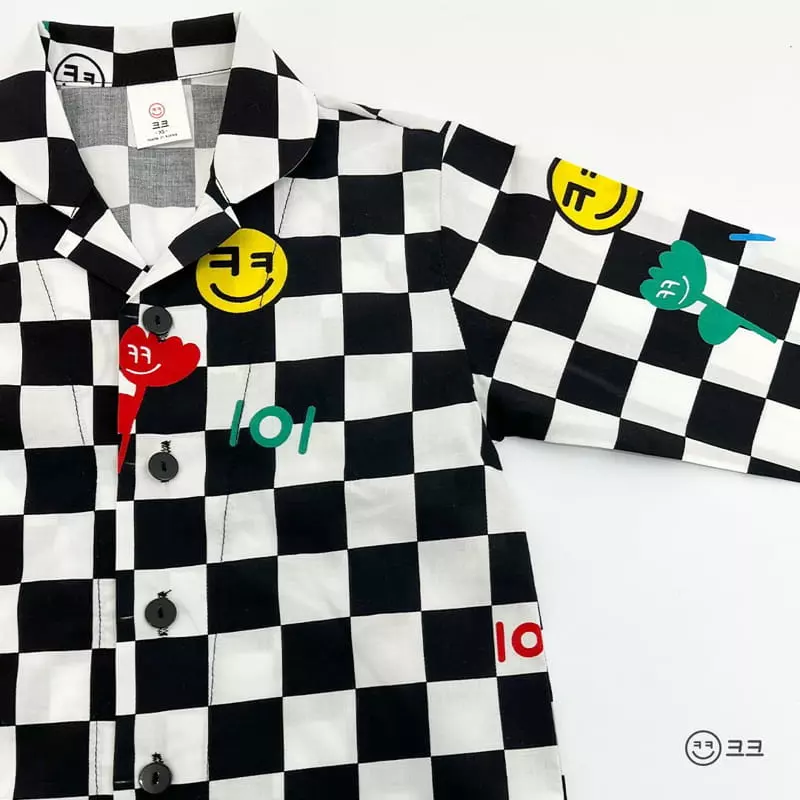Kk - Korean Children Fashion - #designkidswear - Smile Checker Board Easywear - 9
