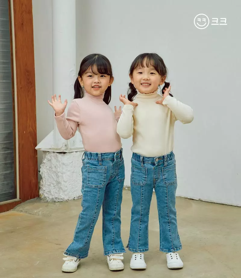 Kk - Korean Children Fashion - #designkidswear - Peach Turtleneck Tee - 7