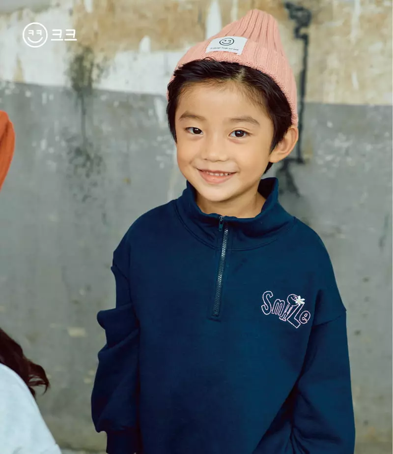 Kk - Korean Children Fashion - #designkidswear - Smile Embroidery Top Bottom Set - 5