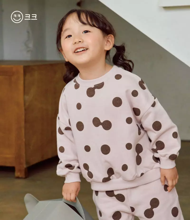 Kk - Korean Children Fashion - #childrensboutique - Dot Top Bottom Set - 4