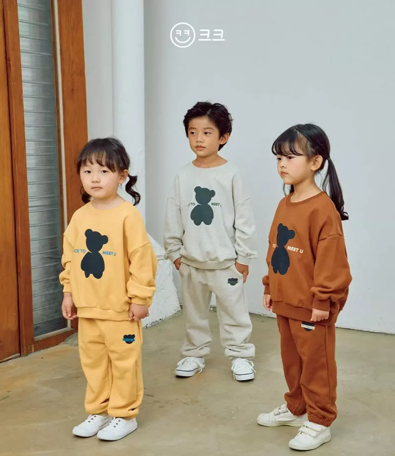 Kk - Korean Children Fashion - #designkidswear - Bear Top Bottom Set - 3