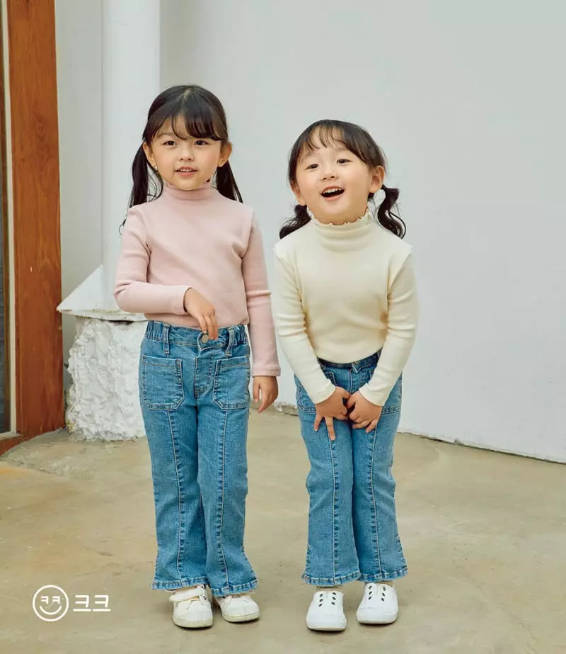 Kk - Korean Children Fashion - #discoveringself - Peach Turtleneck Tee - 8