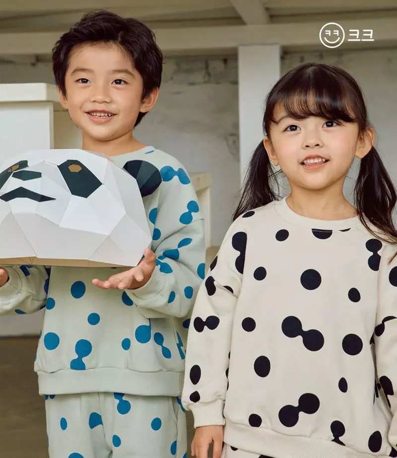Kk - Korean Children Fashion - #discoveringself - Dot Top Bottom Set - 5