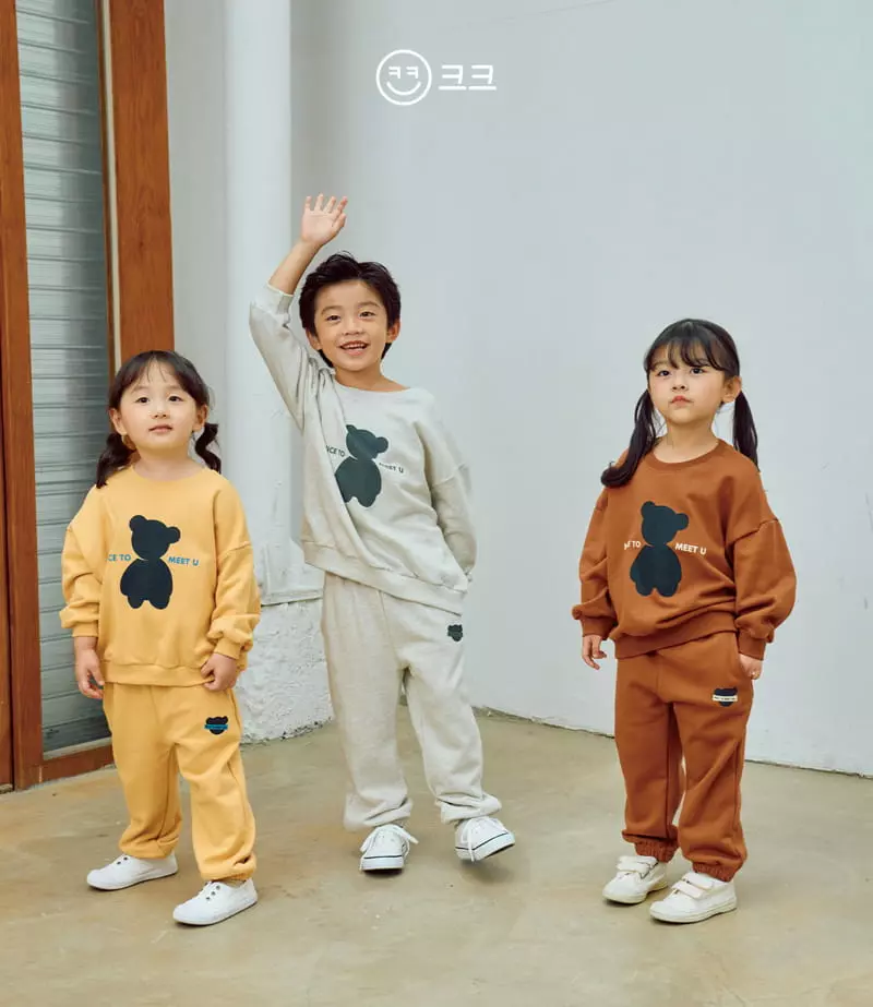 Kk - Korean Children Fashion - #designkidswear - Bear Top Bottom Set - 4