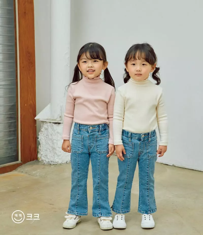 Kk - Korean Children Fashion - #fashionkids - Peach Turtleneck Tee - 9