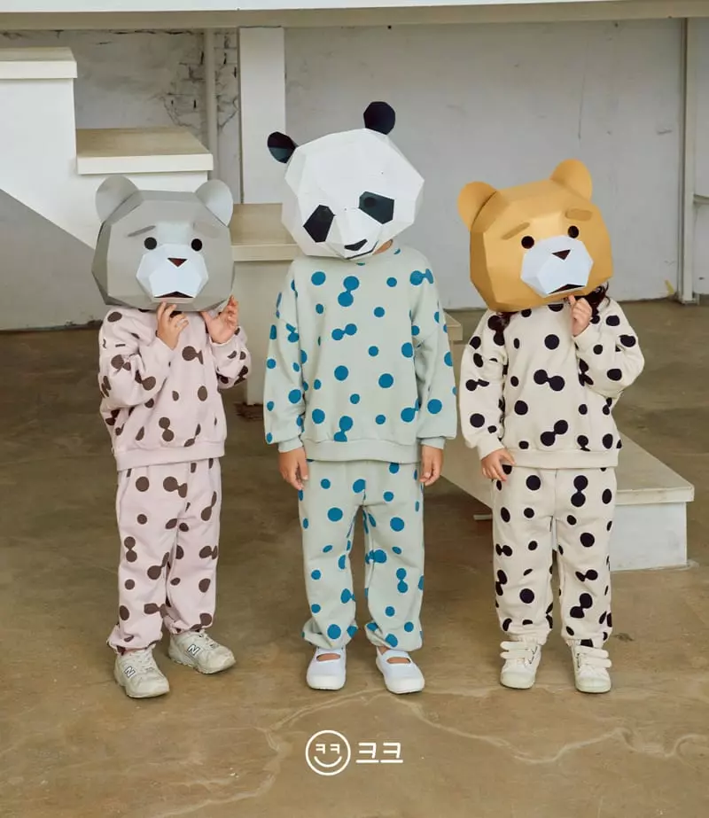 Kk - Korean Children Fashion - #kidsshorts - Dot Top Bottom Set - 7