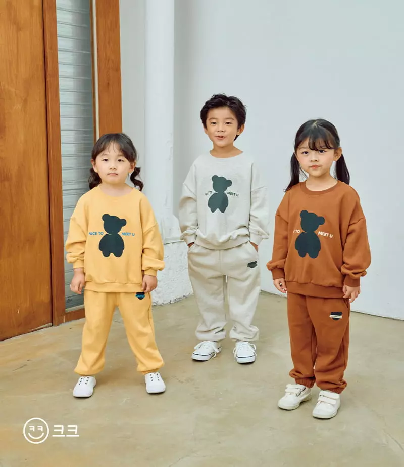 Kk - Korean Children Fashion - #kidsshorts - Bear Top Bottom Set - 6