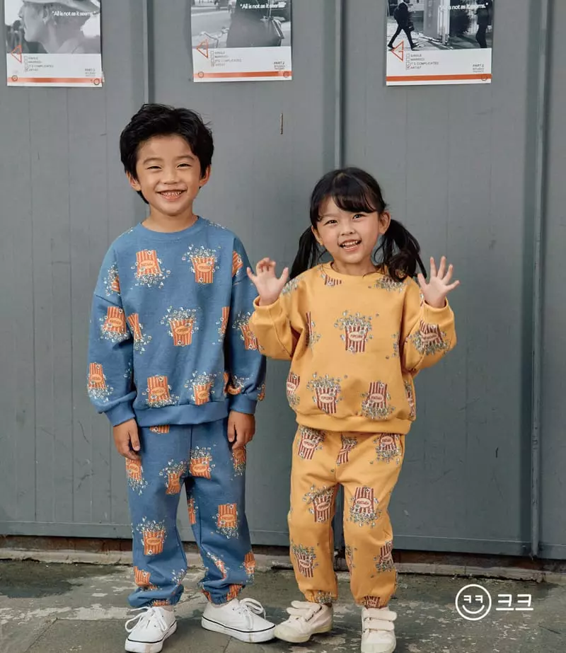 Kk - Korean Children Fashion - #kidsshorts - Popcorn Top Bottom Set
