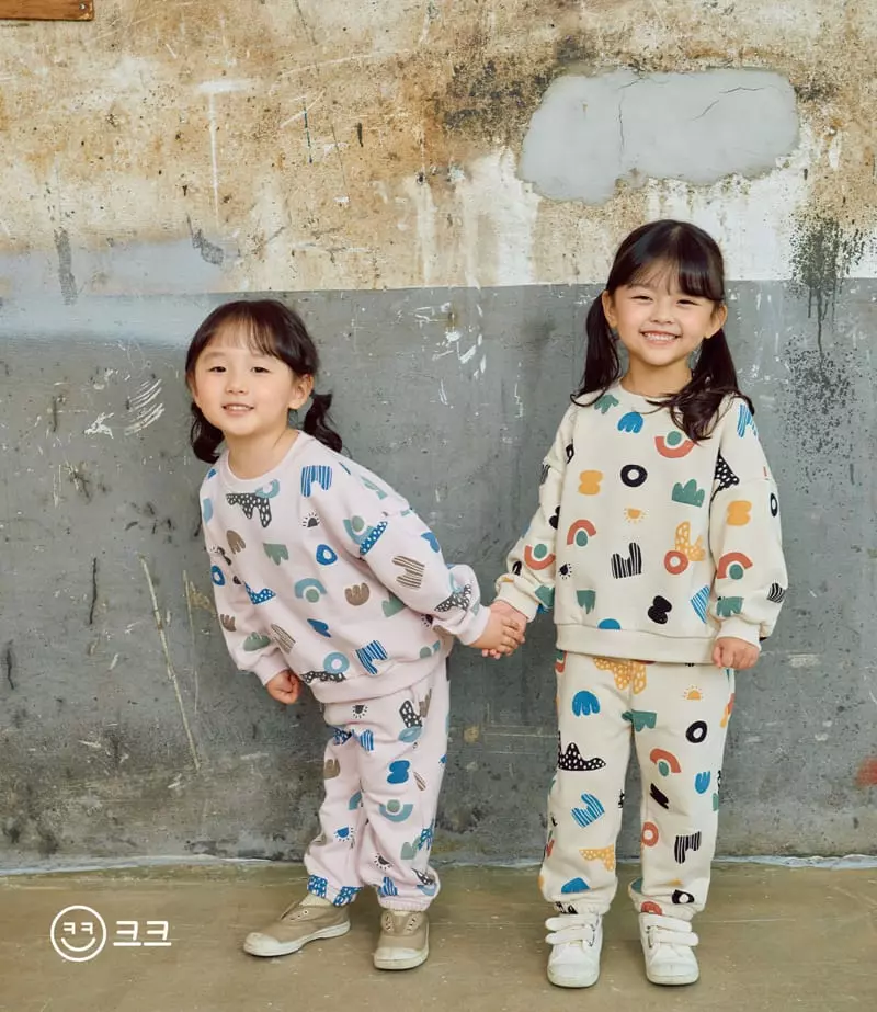 Kk - Korean Children Fashion - #Kfashion4kids - Square Top Bottom Set - 4