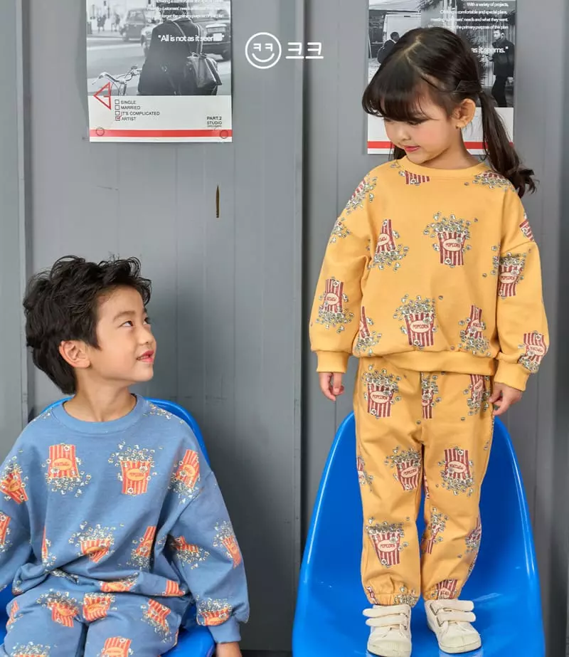 Kk - Korean Children Fashion - #magicofchildhood - Popcorn Top Bottom Set - 6