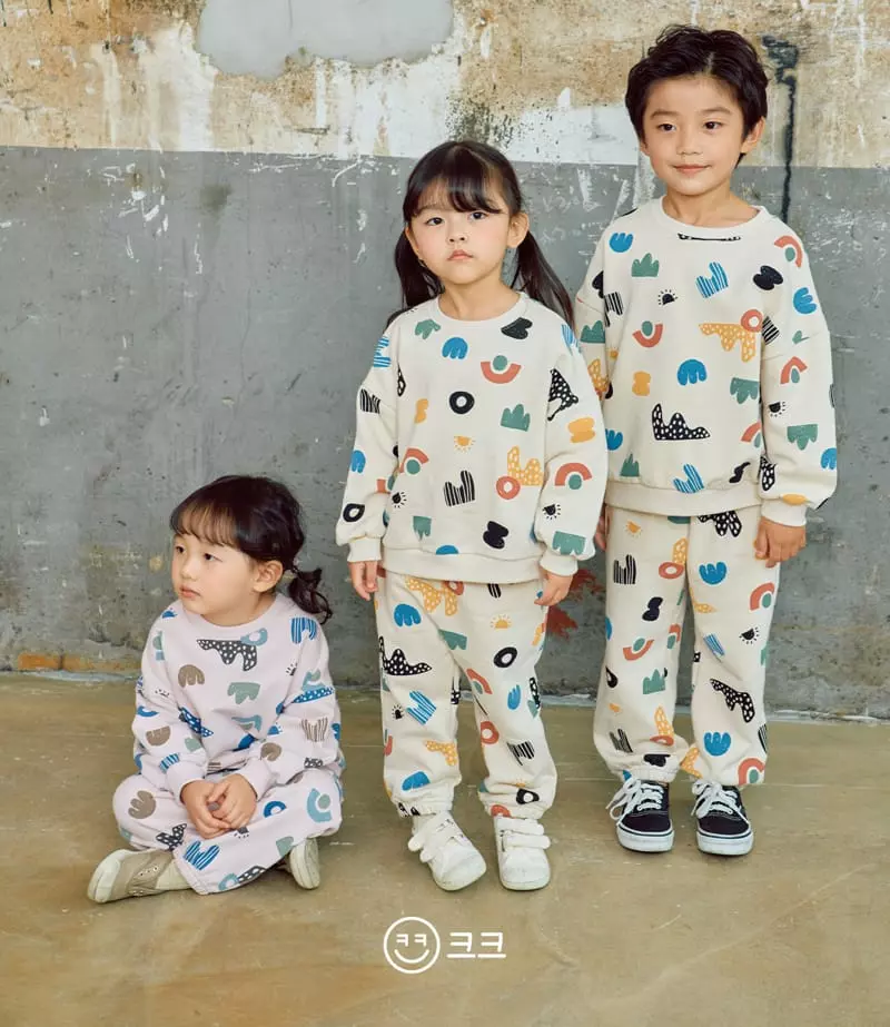 Kk - Korean Children Fashion - #stylishchildhood - Square Top Bottom Set - 10