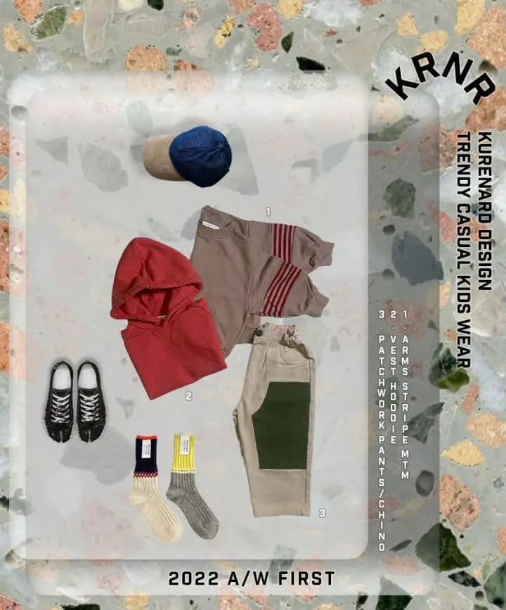 Kurenard - Korean Children Fashion - #discoveringself - Patch Work Pants - 4