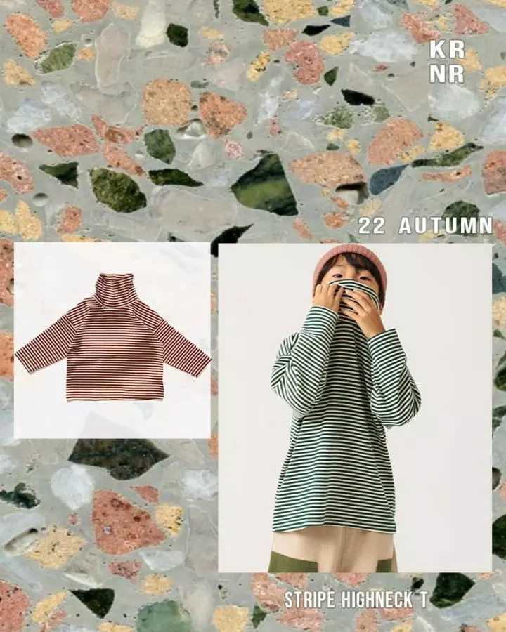 Kurenard - Korean Children Fashion - #fashionkids - Stripes High Neck Tee