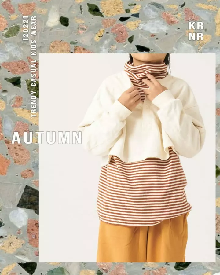 Kurenard - Korean Children Fashion - #minifashionista - Stripes High Neck Tee - 8