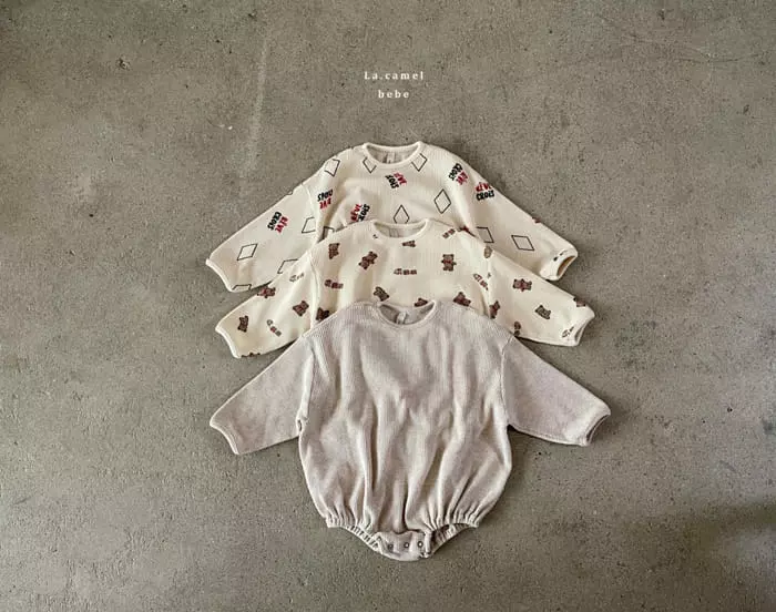 La Camel - Korean Baby Fashion - #babywear - Toy Waffle Bodysuit - 3
