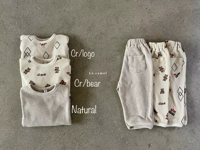 La Camel - Korean Children Fashion - #childrensboutique - Toy Waffle Top Bottom Set - 8