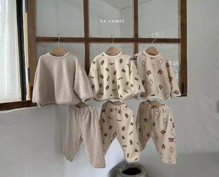La Camel - Korean Children Fashion - #magicofchildhood - Toy Waffle Top Bottom Set