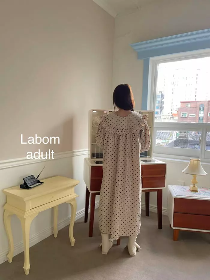 Labom - Korean Women Fashion - #momslook - Nana Dot One-piece Mom - 2