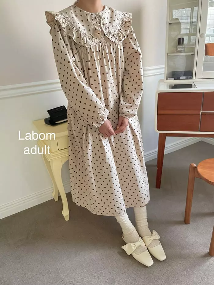 Labom - Korean Women Fashion - #restrostyle - Nana Dot One-piece Mom - 8