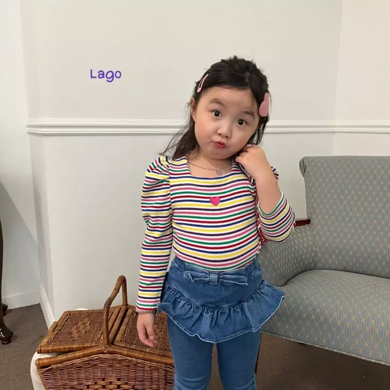 Lago - Korean Children Fashion - #Kfashion4kids - Ribbon Frill Jeans - 8