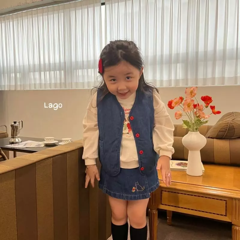 Lago - Korean Children Fashion - #Kfashion4kids - Ribbon Bonding Denim Vest - 8