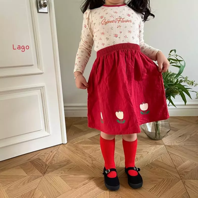 Lago - Korean Children Fashion - #childrensboutique - Sweet Flower Tee - 9