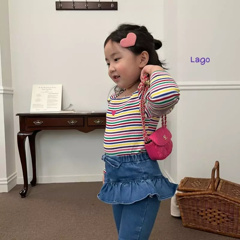 Lago - Korean Children Fashion - #childrensboutique - Ribbon Frill Jeans