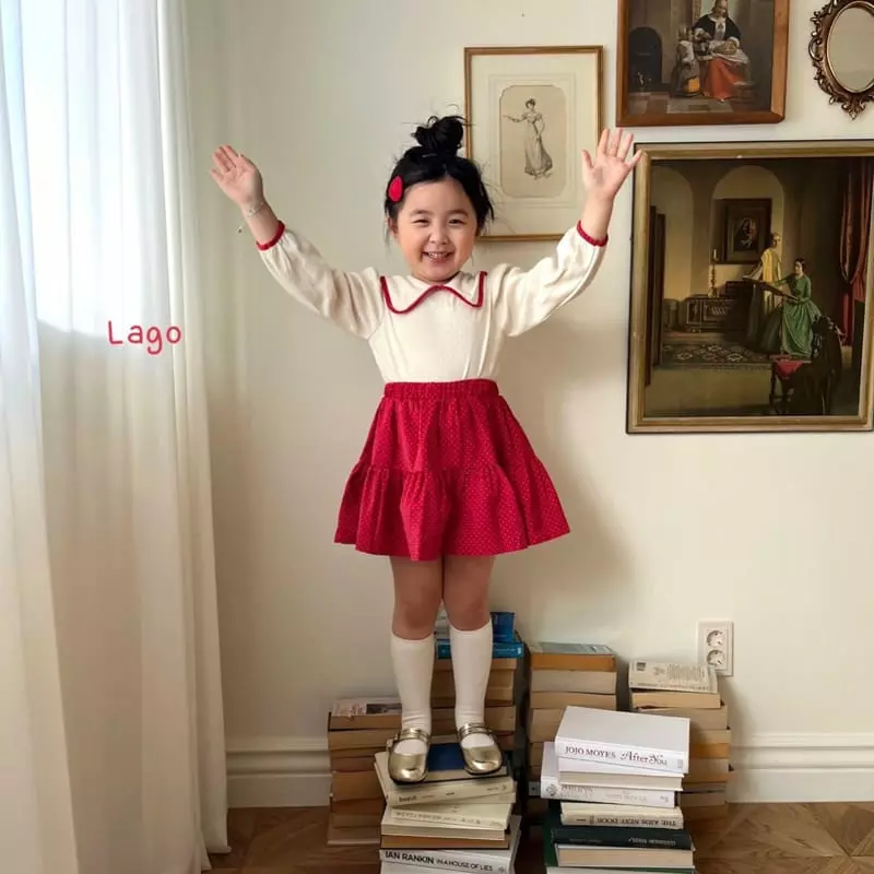 Lago - Korean Children Fashion - #fashionkids - Dot Rib Cancan Skirt - 8