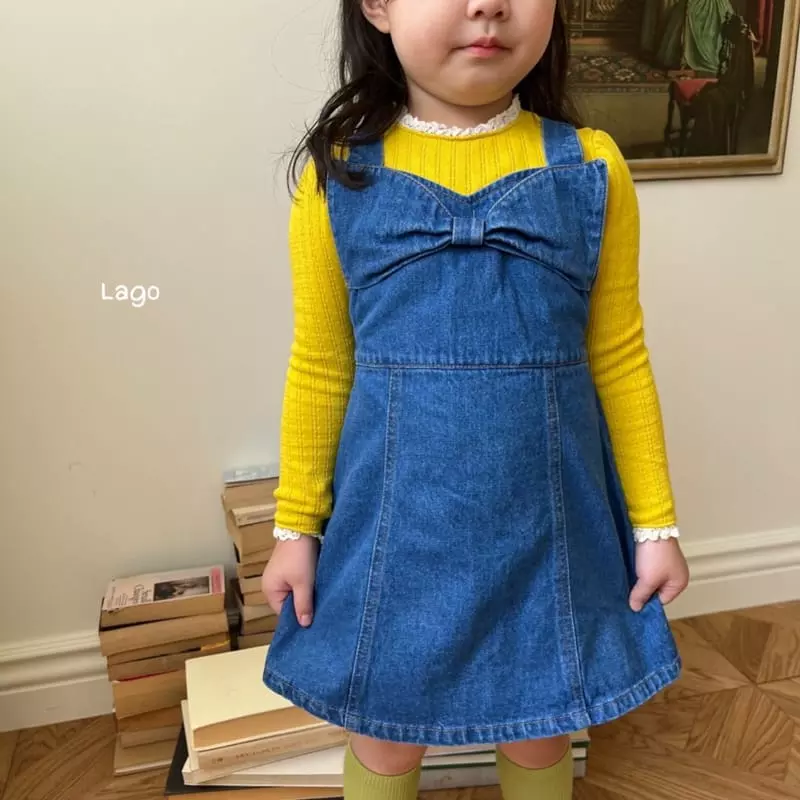 Lago - Korean Children Fashion - #fashionkids - Big Ribbon One-piece - 6