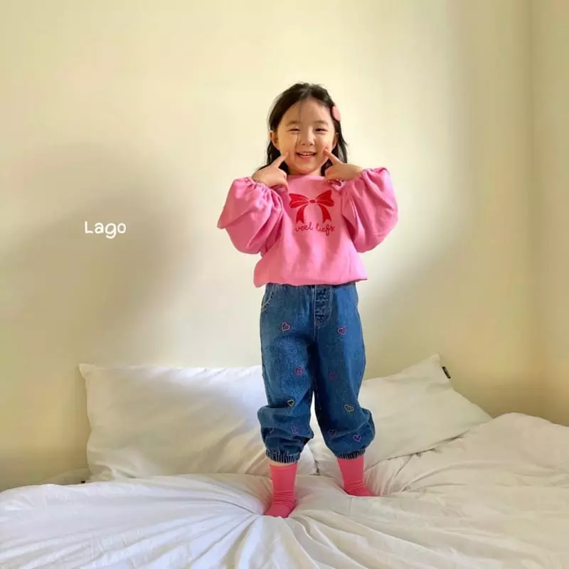 Lago - Korean Children Fashion - #kidsshorts - Ribbon String Sweatshirt - 9
