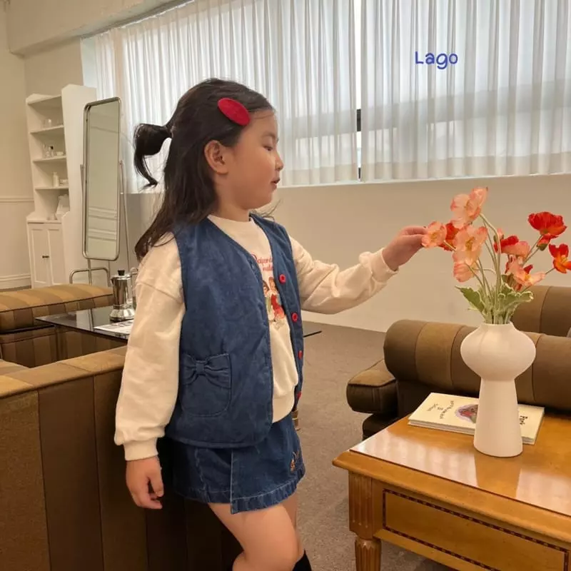 Lago - Korean Children Fashion - #littlefashionista - Ribbon Bonding Denim Vest - 9