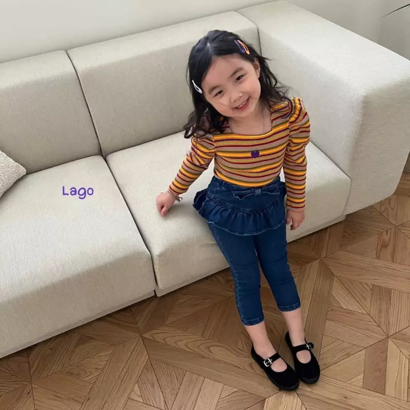 Lago - Korean Children Fashion - #magicofchildhood - Ribbon Frill Jeans - 10