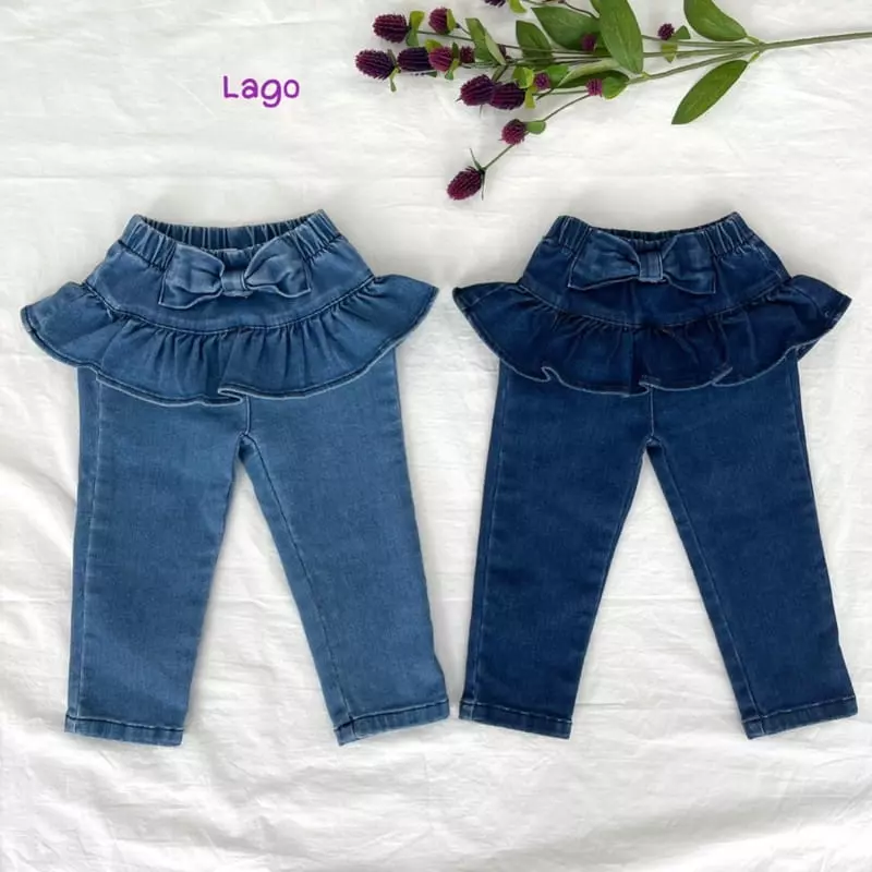 Lago - Korean Children Fashion - #minifashionista - Ribbon Frill Jeans - 11