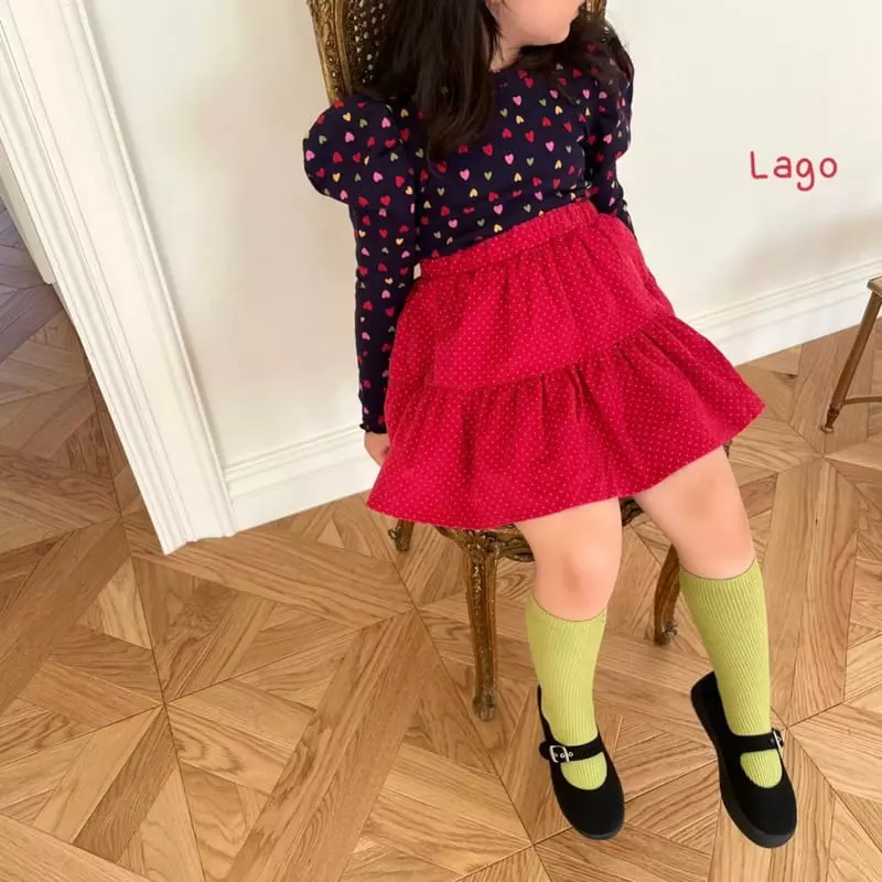 Lago - Korean Children Fashion - #minifashionista - Dot Rib Cancan Skirt