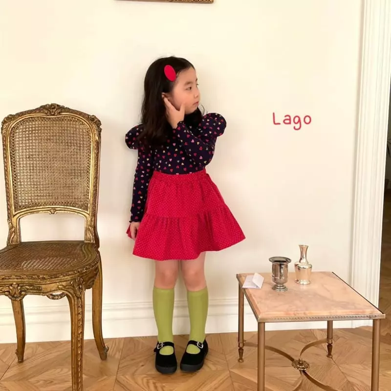 Lago - Korean Children Fashion - #prettylittlegirls - Dot Rib Cancan Skirt - 2
