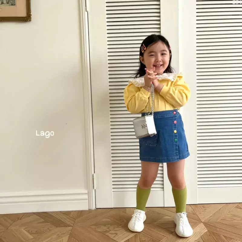 Lago - Korean Children Fashion - #toddlerclothing - Ribbon Lace Collar Tee - 4
