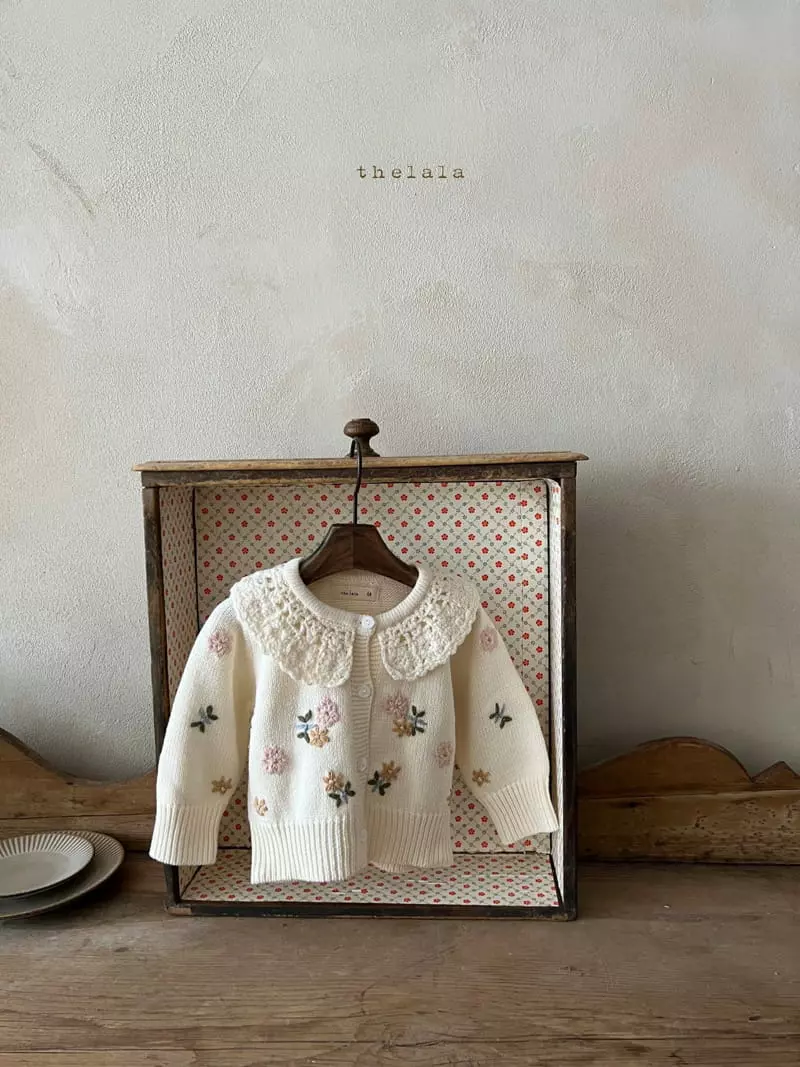 Lala - Korean Baby Fashion - #babyboutique - Flower Embroidery Cardigan