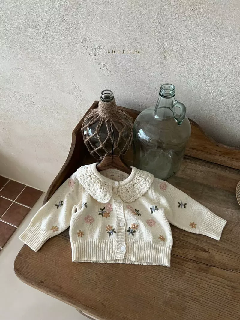 Lala - Korean Baby Fashion - #babyboutiqueclothing - Flower Embroidery Cardigan - 2