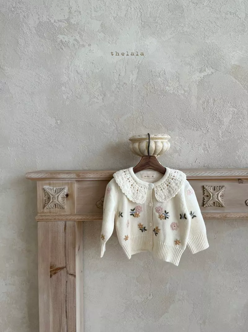 Lala - Korean Baby Fashion - #babyclothing - Flower Embroidery Cardigan - 3