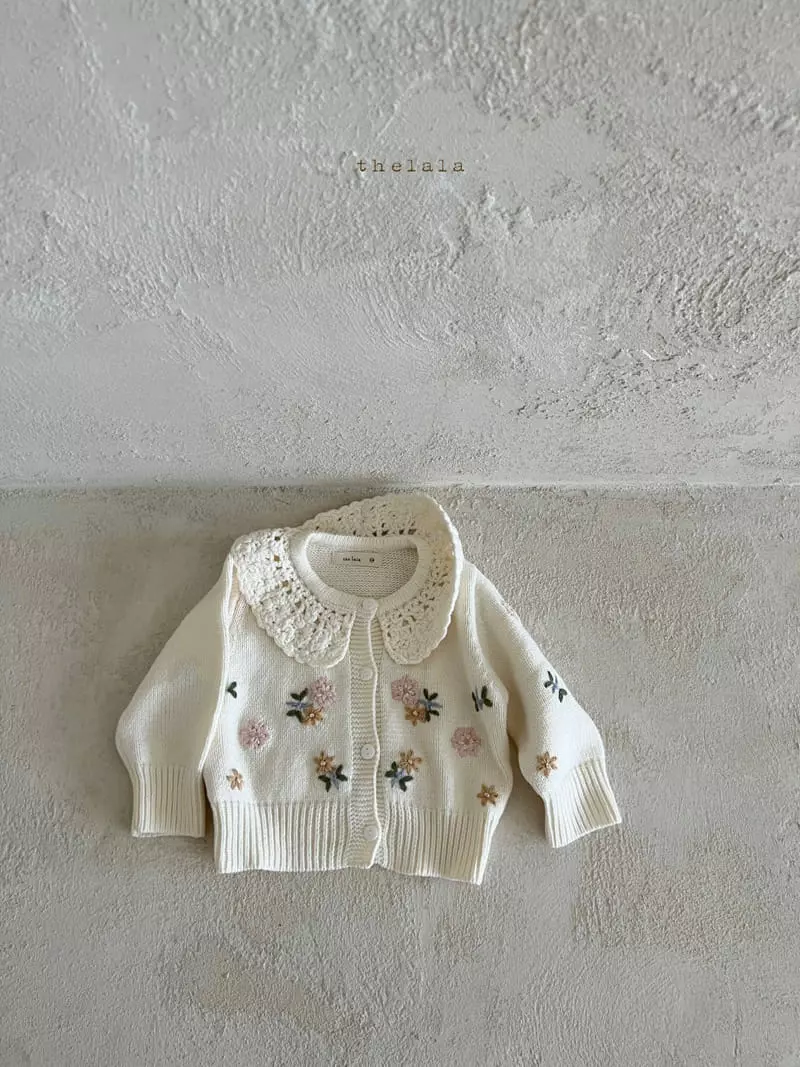 Lala - Korean Baby Fashion - #babygirlfashion - Flower Embroidery Cardigan - 6