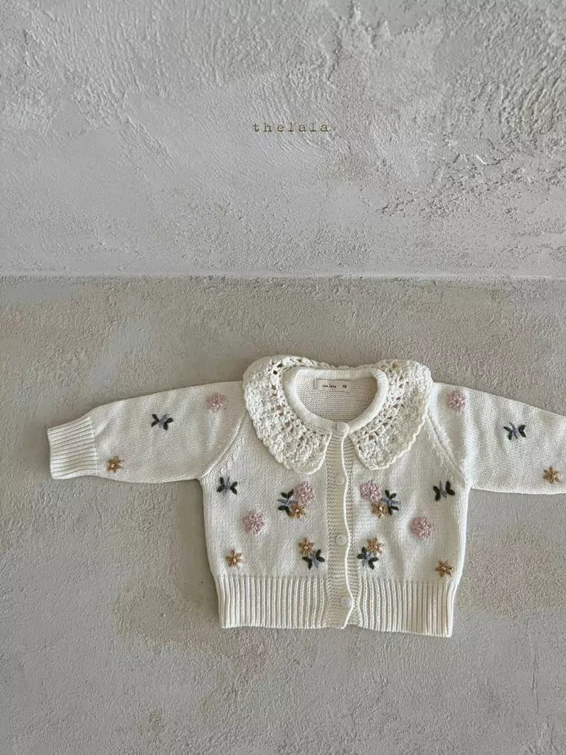 Lala - Korean Baby Fashion - #babylifestyle - Flower Embroidery Cardigan - 7