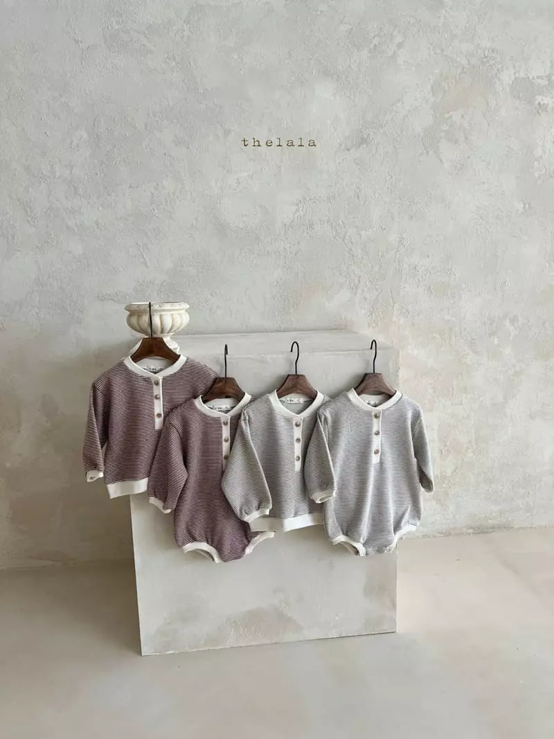 Lala - Korean Baby Fashion - #babyoninstagram - Stripes Bodysuit