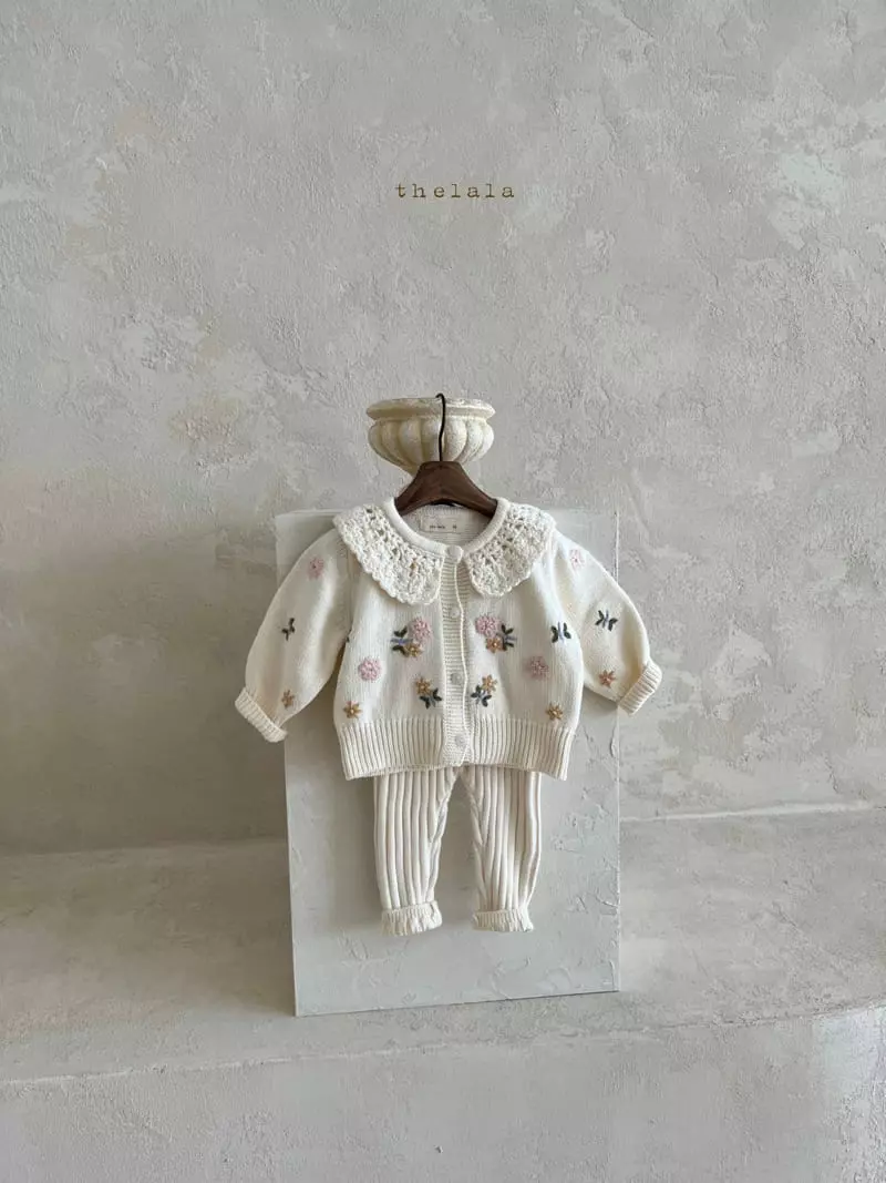 Lala - Korean Baby Fashion - #babyoutfit - Flower Embroidery Cardigan - 11