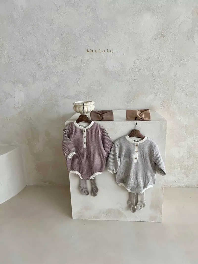 Lala - Korean Baby Fashion - #babyoutfit - Stripes Bodysuit - 4