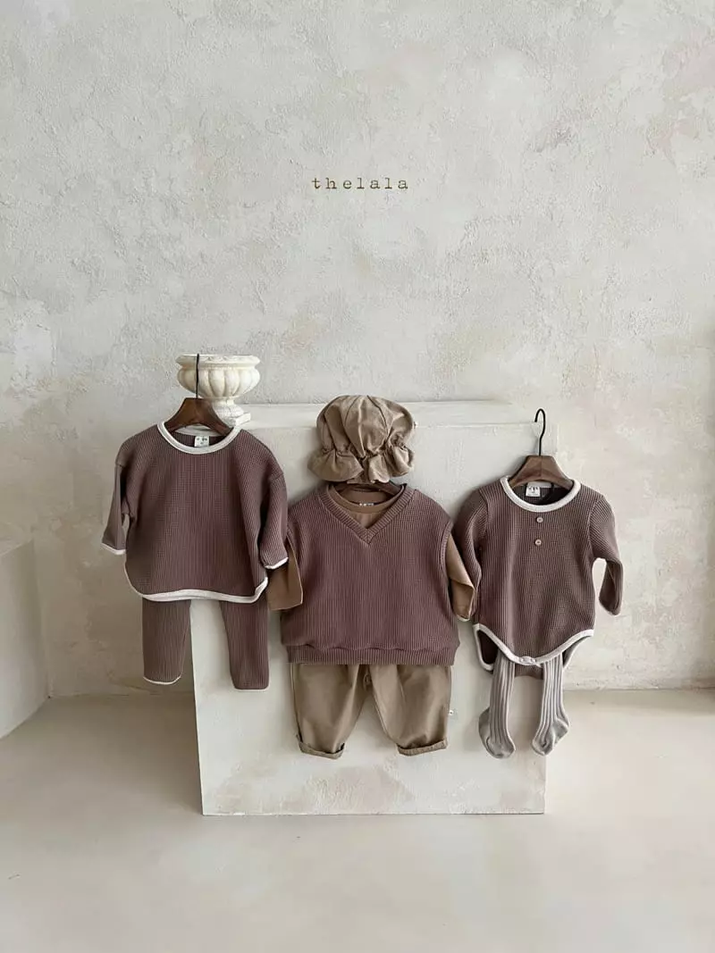 Lala - Korean Children Fashion - #designkidswear - Croiffle Top Bottom Set - 5